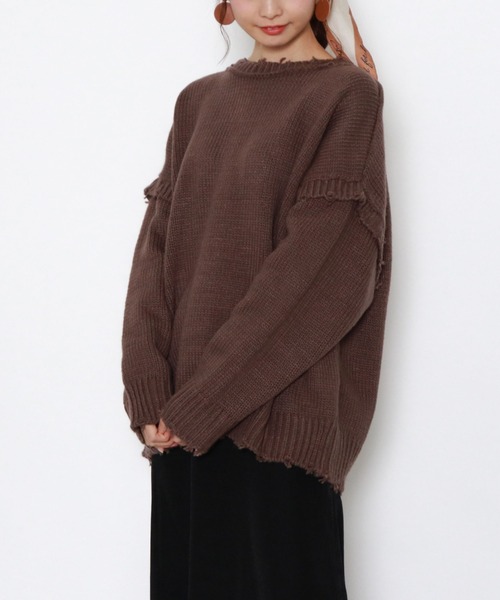 archives（アルシーヴ）の「4WAYダメージニット（ニット/セーター・レディース・ブラック/ブラウン/オフホワイト/ブルー/グレー系その他/モカ・MEDIUM）」の20枚目の写真