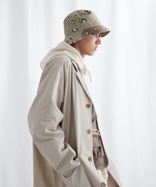 EMMA CLOTHES(エマクローズ)の「マルチファブリック 背面切替 オーバーサイズスプリングコート【EMMA CLOTHES/エマクローズ】(チェスターコート・メンズ・アイボリー/ライトグレー・FREE)」の8枚目の写真