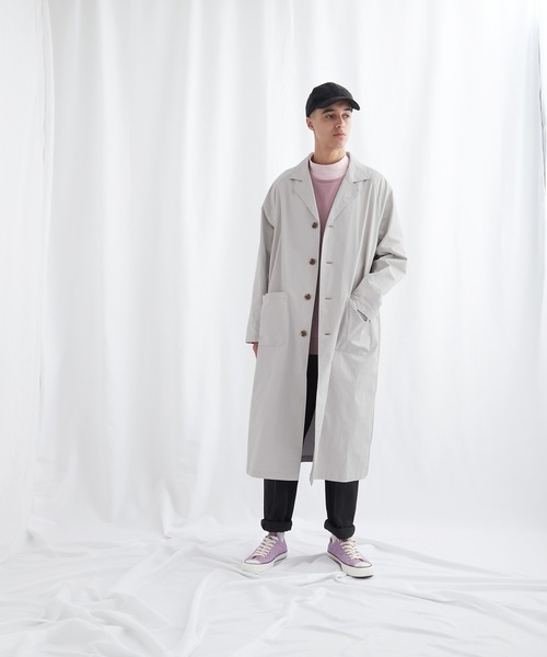 EMMA CLOTHES(エマクローズ)の「マルチファブリック 背面切替 オーバーサイズスプリングコート【EMMA CLOTHES/エマクローズ】(チェスターコート・メンズ・アイボリー/ライトグレー・FREE)」の10枚目の写真
