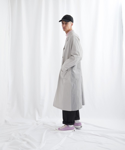 EMMA CLOTHES(エマクローズ)の「マルチファブリック 背面切替 オーバーサイズスプリングコート【EMMA CLOTHES/エマクローズ】(チェスターコート・メンズ・アイボリー/ライトグレー・FREE)」の11枚目の写真