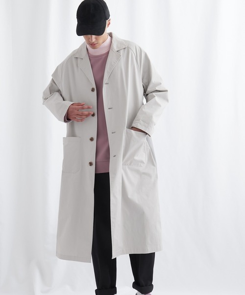 EMMA CLOTHES(エマクローズ)の「マルチファブリック 背面切替 オーバーサイズスプリングコート【EMMA CLOTHES/エマクローズ】(チェスターコート・メンズ・アイボリー/ライトグレー・FREE)」の16枚目の写真
