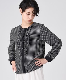 RAW FUDGE | フリル配色ドットブラウス(シャツ/ブラウス)