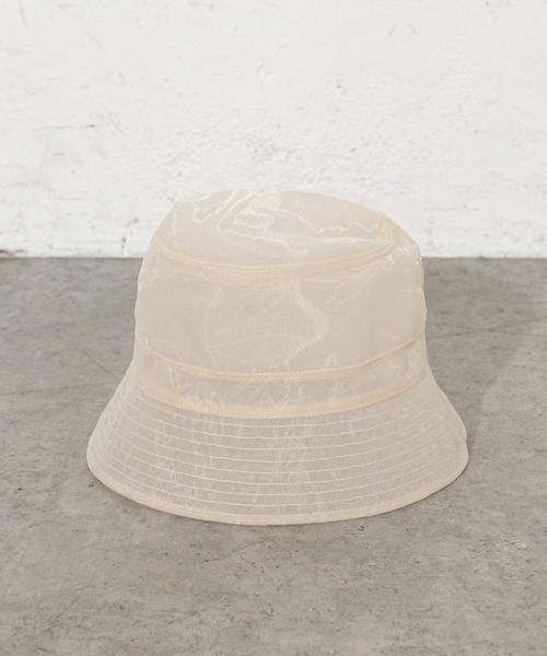DISCOAT(ディスコート)の「シアーチュールバケットハット(ハット・レディース・アイボリー/ブラック・FREE)」の9枚目の写真