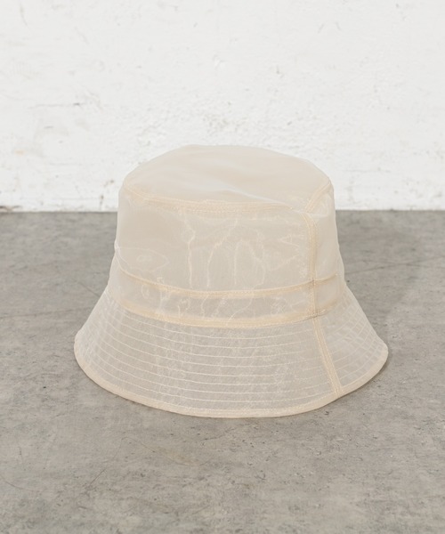 DISCOAT(ディスコート)の「シアーチュールバケットハット(ハット・レディース・アイボリー/ブラック・FREE)」の7枚目の写真
