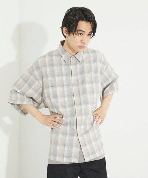 完売品✨パブリックトウキョウ　サマーウールオーバーサイズチェックシャツ PUBLIC TOKYO（パブリックトウキョウ）の「XXXLサマーウール