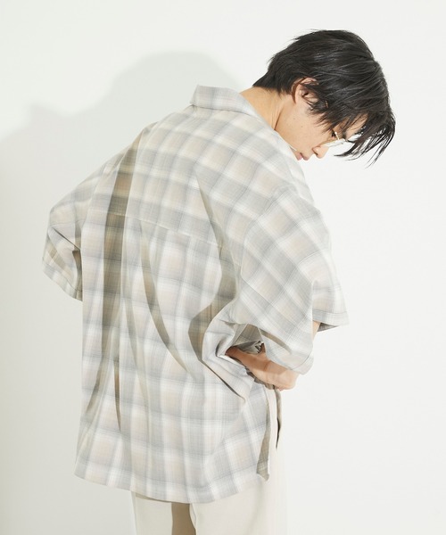 完売品✨パブリックトウキョウ　サマーウールオーバーサイズチェックシャツ PUBLIC TOKYO（パブリックトウキョウ）の「XXXLサマーウール