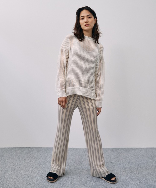 STUNNING LURE（スタニングルアー）の「ストライプニットパンツ（その他パンツ・レディース・ライトパープル・SMALL/MEDIUM）」の5枚目の写真