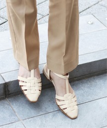 LE TALON | スクエアメッシュTストラップフラット◆(サンダル)