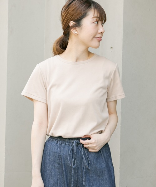 URBAN RESEARCH Sonny Label（アーバンリサーチサニーレーベル）の「汗ジミ防止UVスムースTシャツ（Tシャツ/カットソー・レディース・ベージュ/グレー/イエロー/ライトピンク/オフホワイト・FREE）」の4枚目の写真
