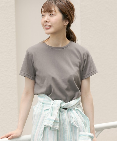 URBAN RESEARCH Sonny Label（アーバンリサーチサニーレーベル）の「汗ジミ防止UVスムースTシャツ（Tシャツ/カットソー・レディース・ベージュ/グレー/イエロー/ライトピンク/オフホワイト・FREE）」の3枚目の写真