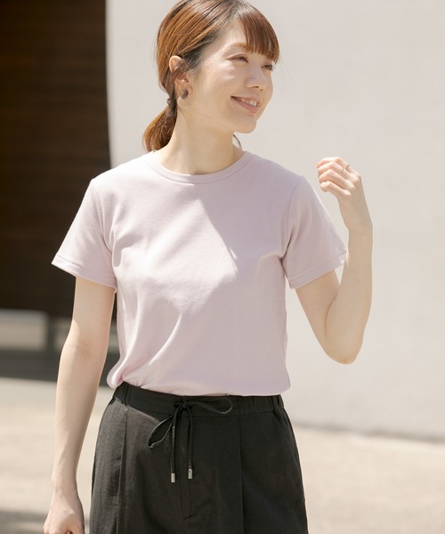 URBAN RESEARCH Sonny Label（アーバンリサーチサニーレーベル）の「汗ジミ防止UVスムースTシャツ（Tシャツ/カットソー・レディース・ベージュ/グレー/イエロー/ライトピンク/オフホワイト・FREE）」の5枚目の写真