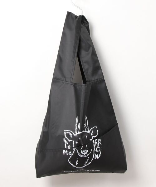 CASA FLINE（カーサフライン）の「【ETHICALTOMORROW】再生PETの鹿ロゴBAG（エコバッグ/サブバッグ・レディース・ホワイト/ブラック/グレー・FREE）」の3枚目の写真