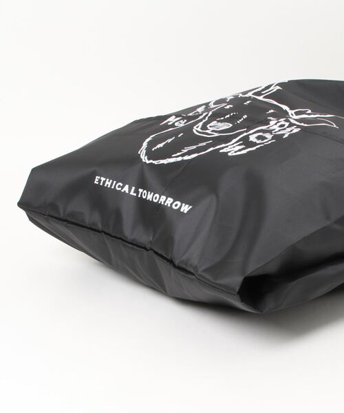 CASA FLINE（カーサフライン）の「【ETHICALTOMORROW】再生PETの鹿ロゴBAG（エコバッグ/サブバッグ・レディース・ホワイト/ブラック/グレー・FREE）」の4枚目の写真