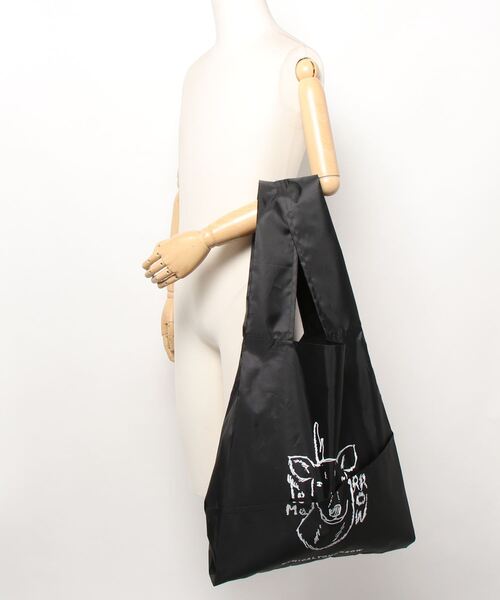 CASA FLINE（カーサフライン）の「【ETHICALTOMORROW】再生PETの鹿ロゴBAG（エコバッグ/サブバッグ・レディース・ホワイト/ブラック/グレー・FREE）」の7枚目の写真