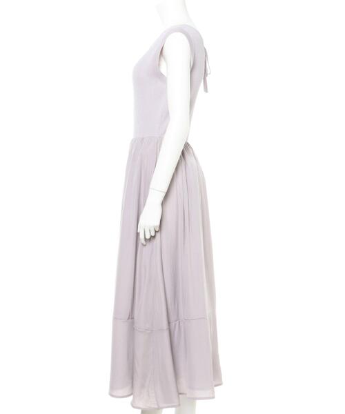 Allamanda（アラマンダ）の「ノースリニットドッキング／ワンピース（ワンピース・レディース・ライトグレー/ブラック系その他6/ピンクベージュ/ライトベージュ・M）」の5枚目の写真