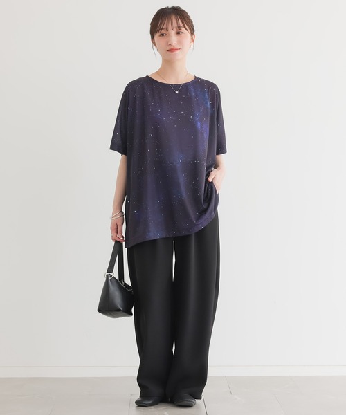 n'OrLABEL(ノアールレーベル)の「『コスモ柄プリントTシャツ』(Tシャツ/カットソー・レディース・ネイビー・FREE)」の19枚目の写真
