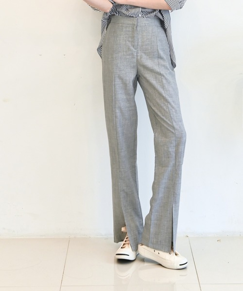 me+em select（ミームセレクト）の「センタースリットナチュラルスラックス（その他パンツ・レディース・ベージュ/グレー・FREE）」の21枚目の写真