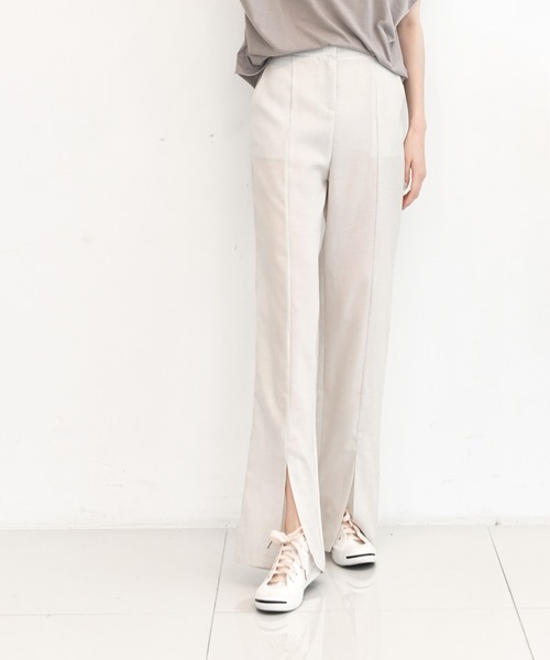 me+em select（ミームセレクト）の「センタースリットナチュラルスラックス（その他パンツ・レディース・ベージュ/グレー・FREE）」の10枚目の写真