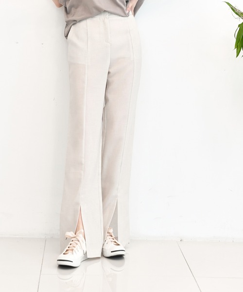 me+em select（ミームセレクト）の「センタースリットナチュラルスラックス（その他パンツ・レディース・ベージュ/グレー・FREE）」の15枚目の写真