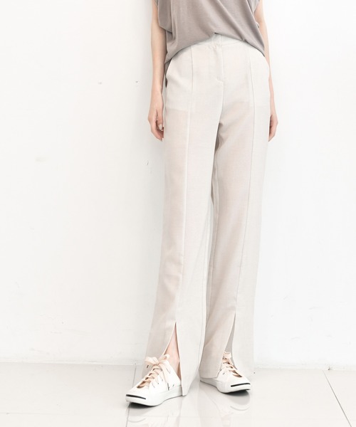 me+em select（ミームセレクト）の「センタースリットナチュラルスラックス（その他パンツ・レディース・ベージュ/グレー・FREE）」の16枚目の写真