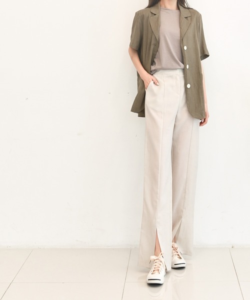 me+em select（ミームセレクト）の「センタースリットナチュラルスラックス（その他パンツ・レディース・ベージュ/グレー・FREE）」の18枚目の写真