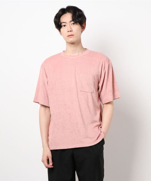 Bling Leads（ブリングリーズ）の「bling leads/パイルポケ付き半袖クルー（Tシャツ/カットソー・メンズ・ベージュ/ネイビー/アイボリー/ブラック/スモークピンク/ライトグリーン・MEDIUM/LARGE）」の11枚目の写真