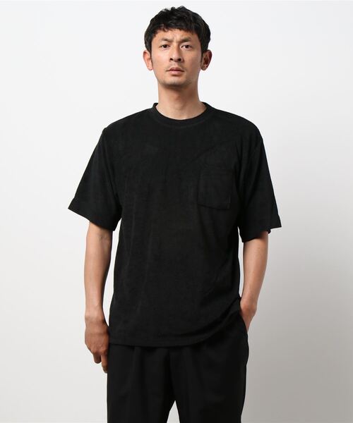 Bling Leads（ブリングリーズ）の「bling leads/パイルポケ付き半袖クルー（Tシャツ/カットソー・メンズ・ベージュ/ネイビー/アイボリー/ブラック/スモークピンク/ライトグリーン・MEDIUM/LARGE）」の14枚目の写真