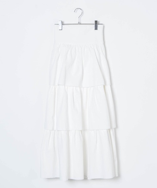 Romansual（ロマンシュアル）の「Romansual/ボリュームティアードハイウエストロングスカート（スカート・レディース・ホワイト/ブラック・SMALL/MEDIUM）」の15枚目の写真