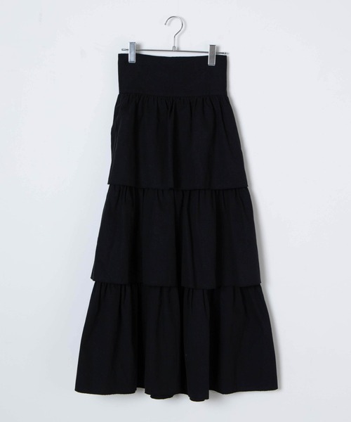 Romansual（ロマンシュアル）の「Romansual/ボリュームティアードハイウエストロングスカート（スカート・レディース・ホワイト/ブラック・SMALL/MEDIUM）」の14枚目の写真