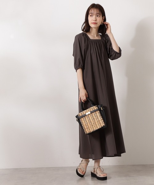 N.(N. Natural Beauty Basic)(エヌエヌナチュラルビューティーベーシック)の「◆コットンボリュームスリーブワンピース(ワンピース・レディース・チャコールグレー/ベージュ系その他/グリーン/ピンク系その他・MEDIUM)」の11枚目の写真