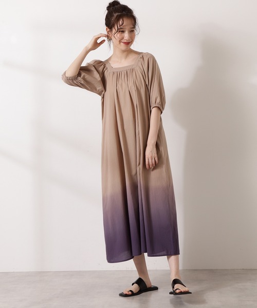 N.(N. Natural Beauty Basic)(エヌエヌナチュラルビューティーベーシック)の「◆コットンボリュームスリーブワンピース(ワンピース・レディース・チャコールグレー/ベージュ系その他/グリーン/ピンク系その他・MEDIUM)」の13枚目の写真