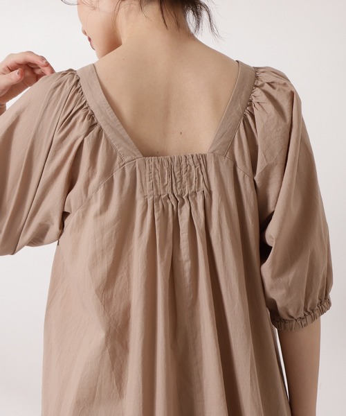 N.(N. Natural Beauty Basic)(エヌエヌナチュラルビューティーベーシック)の「◆コットンボリュームスリーブワンピース(ワンピース・レディース・チャコールグレー/ベージュ系その他/グリーン/ピンク系その他・MEDIUM)」の9枚目の写真