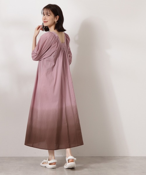 N.(N. Natural Beauty Basic)(エヌエヌナチュラルビューティーベーシック)の「◆コットンボリュームスリーブワンピース(ワンピース・レディース・チャコールグレー/ベージュ系その他/グリーン/ピンク系その他・MEDIUM)」の18枚目の写真