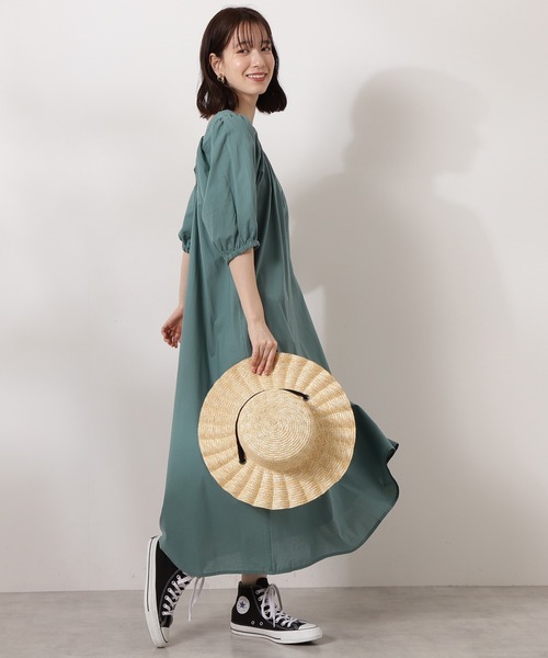 N.(N. Natural Beauty Basic)(エヌエヌナチュラルビューティーベーシック)の「◆コットンボリュームスリーブワンピース(ワンピース・レディース・チャコールグレー/ベージュ系その他/グリーン/ピンク系その他・MEDIUM)」の16枚目の写真