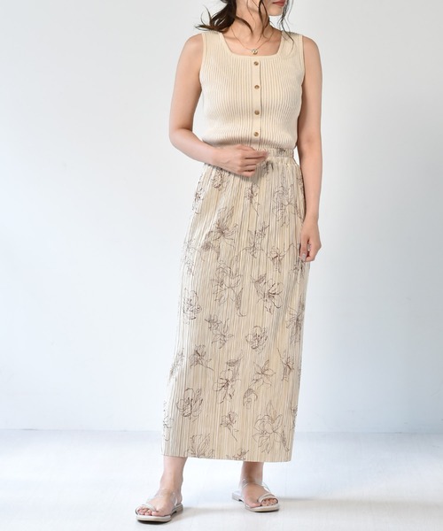 RETRO GIRL（レトロガール）の「２WAYリブニットタンク（タンクトップ・レディース・グリーン/ブラック/ブラウン/オフホワイト/レッド・FREE）」の13枚目の写真