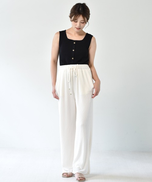 RETRO GIRL（レトロガール）の「２WAYリブニットタンク（タンクトップ・レディース・グリーン/ブラック/ブラウン/オフホワイト/レッド・FREE）」の15枚目の写真