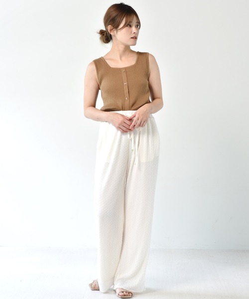 RETRO GIRL（レトロガール）の「２WAYリブニットタンク（タンクトップ・レディース・グリーン/ブラック/ブラウン/オフホワイト/レッド・FREE）」の17枚目の写真