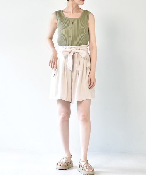 RETRO GIRL（レトロガール）の「２WAYリブニットタンク（タンクトップ・レディース・グリーン/ブラック/ブラウン/オフホワイト/レッド・FREE）」の19枚目の写真