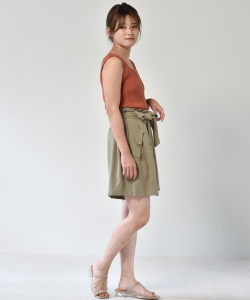 RETRO GIRL（レトロガール）の「２WAYリブニットタンク（タンクトップ・レディース・グリーン/ブラック/ブラウン/オフホワイト/レッド・FREE）」の20枚目の写真