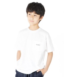 GLAZOS | 天竺・接触冷感ドロップショルダーロゴ刺繍ポケット半袖Tシャツ(Tシャツ/カットソー)