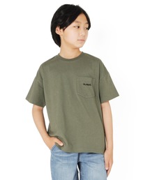 GLAZOS | 天竺・接触冷感ドロップショルダーロゴ刺繍ポケット半袖Tシャツ(Tシャツ/カットソー)