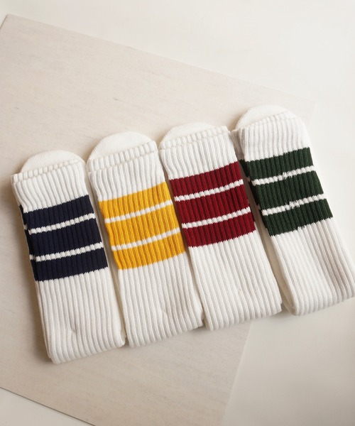 RiNc (リンク)の「【 FRUIT OF THE LOOM / フルーツ オブ ザ ルーム 】 4P チューブ ライン ソックス(ソックス/靴下・レディース・A/B・FREE)」の1枚目の写真