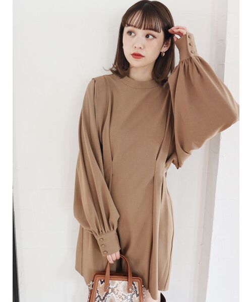 MURUA(ムルーア)の「ボリュームスリーブミニワンピース(ワンピース・レディース・ブラック/グレー/キャメル/その他1/グリーン・FREE)」の15枚目の写真