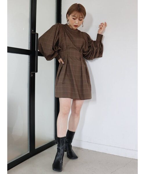 MURUA(ムルーア)の「ボリュームスリーブミニワンピース(ワンピース・レディース・ブラック/グレー/キャメル/その他1/グリーン・FREE)」の21枚目の写真