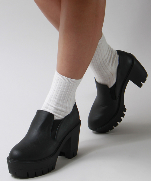 WEGO(ウィゴー)の「WEGO/タンクヒールブーティ(ブーティ・レディース・ブラック/その他1/ホワイト・MEDIUM/LARGE)」の3枚目の写真