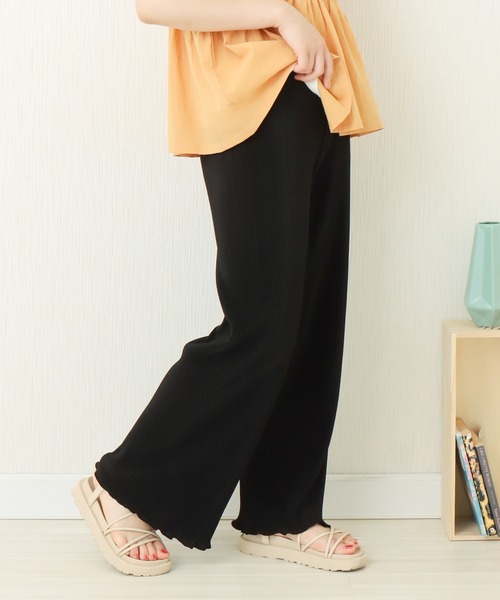 libelle more（リベル モア）の「裾メロー　クリスタルプリーツパンツ（その他パンツ・レディース・グレイッシュベージュ/ミント/ライトグレー/ブラック・L/M）」の20枚目の写真