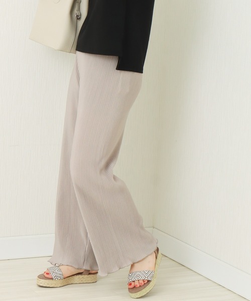 libelle more（リベル モア）の「裾メロー　クリスタルプリーツパンツ（その他パンツ・レディース・グレイッシュベージュ/ミント/ライトグレー/ブラック・L/M）」の11枚目の写真