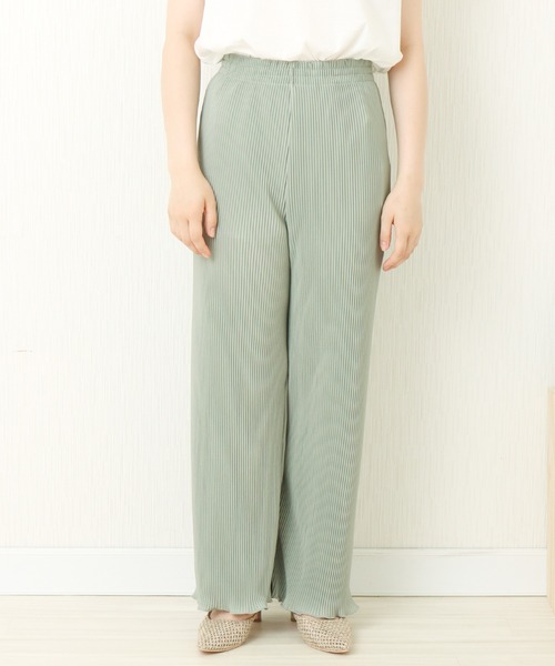 libelle more（リベル モア）の「裾メロー　クリスタルプリーツパンツ（その他パンツ・レディース・グレイッシュベージュ/ミント/ライトグレー/ブラック・L/M）」の18枚目の写真