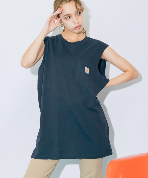 Carhartt(カーハート)の「Carhartt/カーハート Relaxed Fit Heavyweight Sleeveless Pocket T-Shirt タンクトップ(タンクトップ・メンズ・グレー/ブラック/ネイビー・M/XL/L)」の3枚目の写真