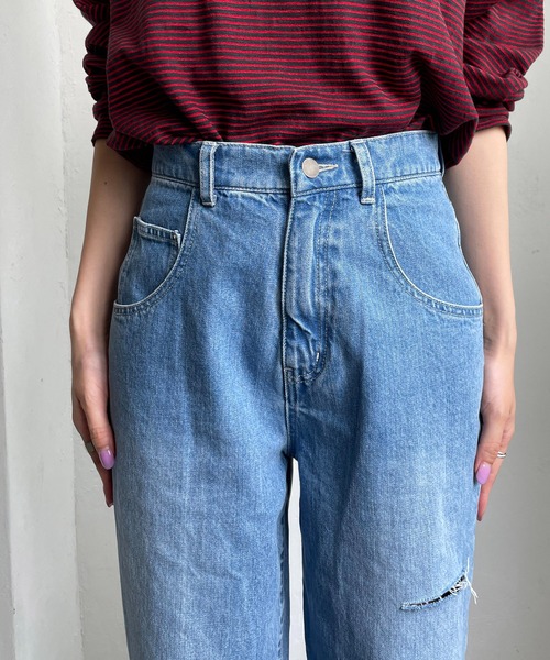 CAPRICIEUX LE'MAGE（カプリシューレマージュ）の「カットアウトデニム（デニムパンツ・レディース・ホワイト/ブルー・38/36）」の7枚目の写真